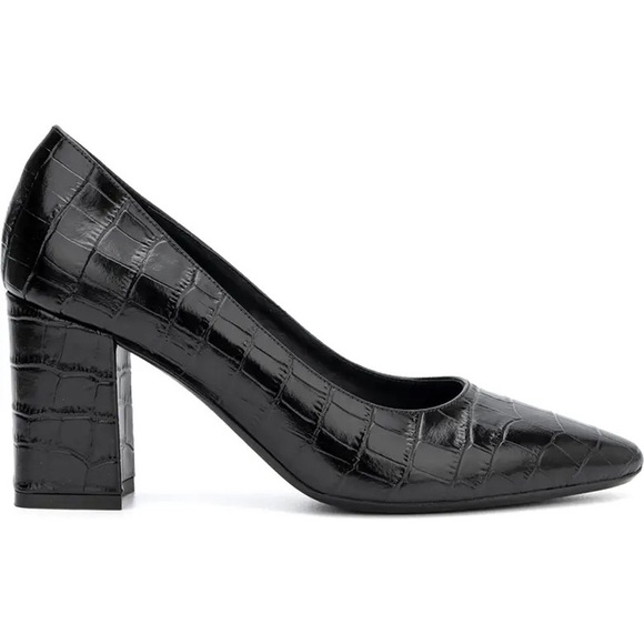NEW Aquatalia Heels Black Embossed Leather Croc Pattern Size 11 Pumps NWT $395 - Picture 3 of 8